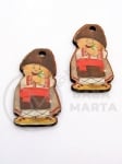 Figurină cioban din lemn 40x21x2.5mm gaură 3mm 1 paquet 10 pcs 182453