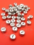 Mărgele 7x4mm litera I metalică gaură 1mm 1 pachet 100 buc 318608
