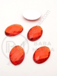 Pietricele acrilice 18x13x5.5mm red pentru lipit 1 pachet 20 buc 151601