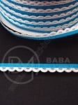 Panglică de satin 6mm, ruptă, albastră cu alb, 1 pachet, 10 metri, 451381