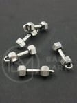 Ganteră metalică pendantiv 20x4mm color argintie 1 pachet 5 buc 306577
