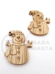 Om de snow din lemn 30x22x2.5mm gaură 1.5mm 1 pachet 10 pcs 182323