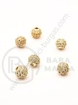 Margele sferică de 4 mm din alamă cu zirconii forjate, gaură de 1.8 mm, 1 bucată 305384