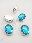 Pietricele 13x18mm albastre în coș metallic alb 4 buc 151104