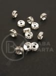 Șaibă 7x3.5mm cu cristale albe, calitate 1, alb, 10 buc. 301173