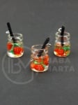 Pendant sticla borcan 14x10mm cu cocktail de fructe 1 pachet 2 bucati 335531
