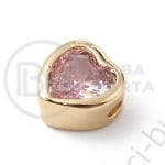 Margele inimă 6x6x4.5mm alamă cu zirconiu cubic 1 bucată 305371