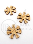 Rozetă proto-bulgară din lemn 25x3mm gaură 3mm 1 pachet 10 buc 182374