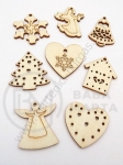 Figurine de Crăciun mix 28,5~30,5x19~30x2,5mm din lemn 1 pachet 10 buc 182314