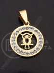 Pandantiv oțel cu cristal 20mm 1 buc 307419