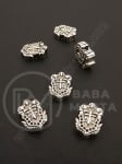 Mărgele scut de cavaler 11x14x5mm argintiu 1 pachet 5 buc 306469