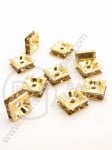 Pătrat 8x8x3mm cu cristale aurii, 10 buc. 301424