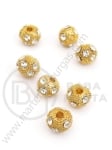 Margele cu crystale 10x~12~13mm color aurie 1 bucata 309894