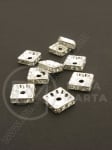 Pătrate 10x10x3mm cu cristale albe 10 buc 301405