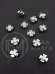 Mărgele metallice cruce 8x8x3.5mm color argintie gaură 1.2mm 1 pachet 10 buc 306568