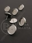 Bază cercei pentru încrustare 14mm argint NF 10 buc 301323