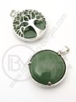 Pandantiv Aventurină verde cu accesorii metalice 32x28x10.5mm 1 buc 355519