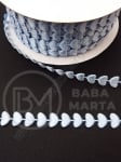 Panglică de satin 9,5 mm albastră cu inimioare, 1 pack, 5 meters, 451458