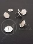 Vârf de cercei cu bază din OȚEL pentru încrustare 12mm 1 pachet 4 buc 307182