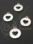 Pandantiv SSV inimă 18x15mm culoare argintie 1 pachet 80 buc 318595