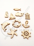 Mix de figurine din lemn 10~24.5x9.5~26x2.5mm, 1 pachet, 20 buc. 182141