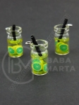 Pandantiv borcan de sticla 18x10mm cu cocktail de fructe 1 pachet 2 bucati 335548