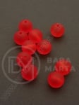 Margele 10mm mat roșu, gaură 2mm 40g ~70buc 311378
