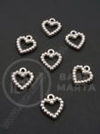 Pandantiv SSV inimă 17x15mm culoare argintie 1 pachet 60 buc 318437