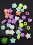Mărgele LUMINOASE 8~13x7~12x6~10mm Mix 1 pachet 40g ~110 buc 312917