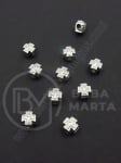 Mărgele metallice cruce 6x6x4.5mm color argintie gaură 1.8mm 1 pachet 10 buc 306570