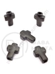 Cruce OȚEL (304) 14x10x4mm culoare neagră gaură 3mm 1 buc 305726