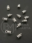 Vârf metalic 9x6mm culoare argintie gaură 3mm 1 pachet 20 buc 308086
