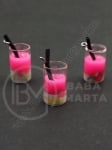 Pandantiv pahar sticla 18x12mm, cocktail de fructe, gaura 2mm, 1 pachet, 2 buc. 335890