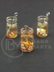 Pandantiv borcan de sticla 18x10mm cu cocktail de fructe 1 pachet 2 bucati 335658