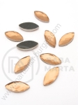 Mărgele de sticlă 7x15mm aurii pentru buze sexy, 1 pachet, 20 bucăți, 151429