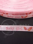 Panglică de satin roz 10mm cu imprimeu 1 pachet 5 meters 451350