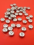 Mărgele 7x4mm litera O metalică gaură 1mm 1 pachet 100 buc 318614