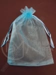 Saculet pentru bijuterii 13x18cm organza albastru 1 pachet 10 buc 461093