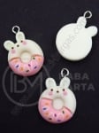 Pendant iepure din rășină ~24x~18mm gaură 2mm 1 paquet 2 buc 335875