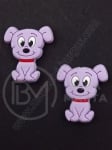 Mărgele silicon dog 28x25x7.5mm violet gaură 2mm 1 buc 317006