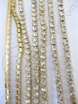 Coș metalic auriu cu cristal transparent SS18 -4mm 1 metru 151748
