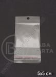 Pungă standard de celofan 5x5+3cm. Adeziv capac 1 pachet 200 buc 112037