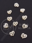 Inimă decorativă din rășină 8x8x3mm cu crystal șampaniei color, 1 package, 10 pcs. 151374
