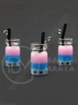 Pandantiv borcan de sticla 18x10mm cu smoothie de fructe 1 pachet 2 bucati 335588