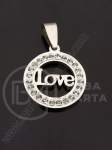 Pandantiv oțel cu cristal 20mm 1 buc 307414