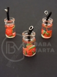 Pandantiv borcan de sticla 18x10mm cu cocktail de fructe 1 pachet 2 bucati 335479