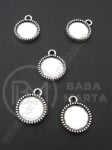Pendantiv 18x14.5x3mm base de montare argintie 12mm 1 pachet 10 buc 306181