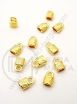 Varf metalic 10x6.5x4mm culoare aurie gaură 3x2mm 1 pachet 10 buc 308084