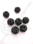 Mărgele Shamballa cu cristale 8mm negre 1 buc 9855