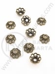 Mărgele florale metallice 9x4mm culoare bronz antic 30 buc 309289